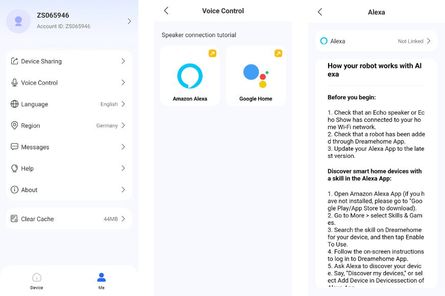 Anleitung zur Aktivierung des Sprachassistenten des Dreame L10s Ultra ist zu sehen.